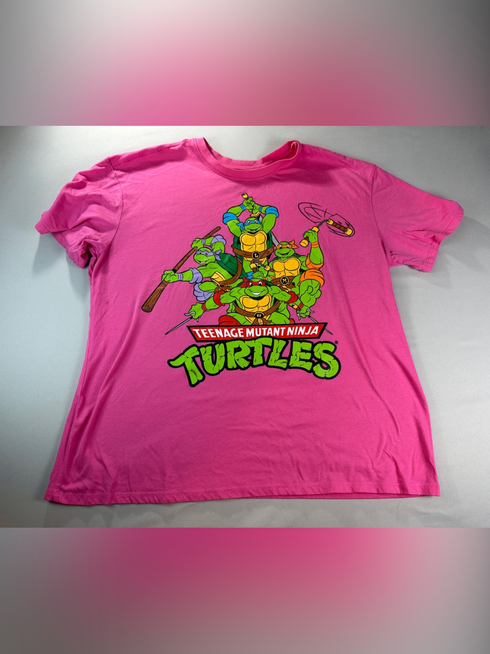 Women’s TMNT Shirt XXXL Pink Graphic Tee ninja turtles short sleeve